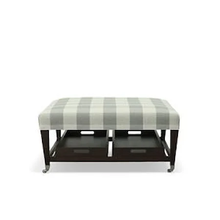 Customizable Ottoman with Tray Top and Casters